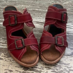 Freebird Burgundy Leather Sandals